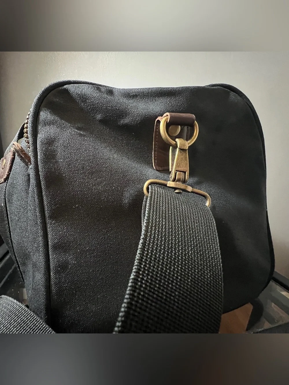 Vintage Eddie Bauer Premium Canvas & Leather Weekender Duffle Bag